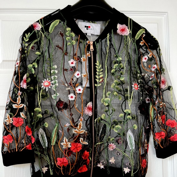 NWT Women’s Embroidered See-through Jacket from Australia Sz: S, (Aus Sz: 8) - Picture 1 of 2